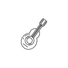 guitar isolated vector line icon