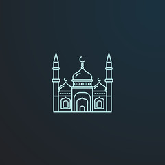 mosque islamic vector line icon