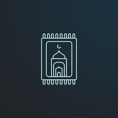 mat for prayer islamic vector line icon. Arabic Carpet icon.