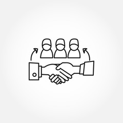outsource team vector line icon