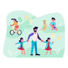 People walking in a park 