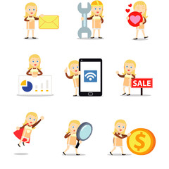 Set character of woman beer in Oktoberfest party event.