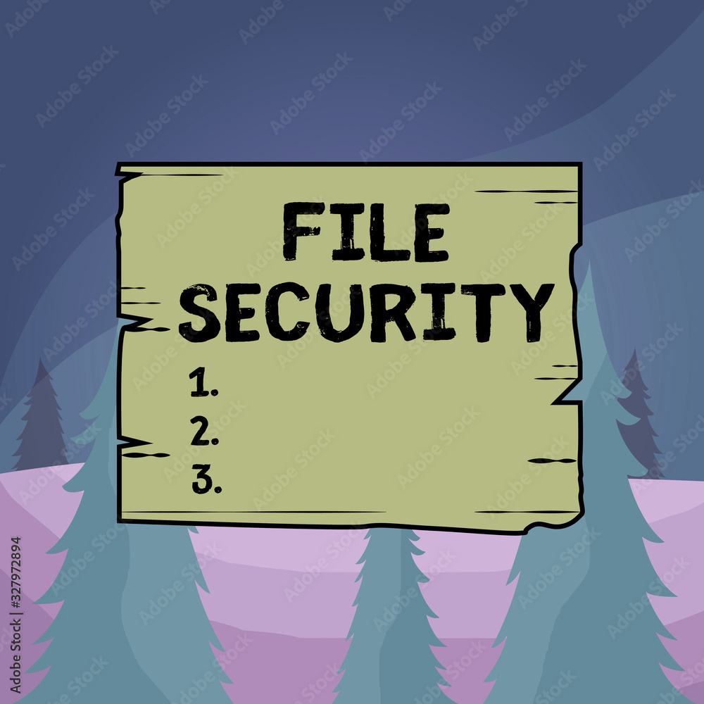 Poster word writing text file security. business photo showcasing protecting digital data such as those in 