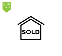 Sold icon vector logo design template