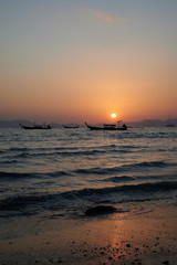 28 Feb 2020, a sunset view at Khlong Muang Beach in Krabi province of Thailand.