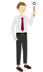 Illustration of a businessman standing(Raise the correct answer)