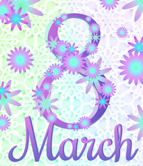 8 March, Women Day vibrant gradient gift card