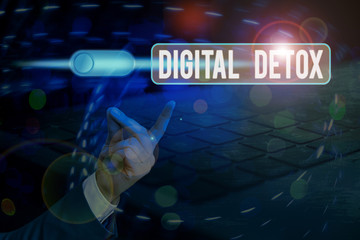 Word writing text Digital Detox. Business photo showcasing period of time during a demonstrating...