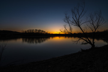 sunset over the lake