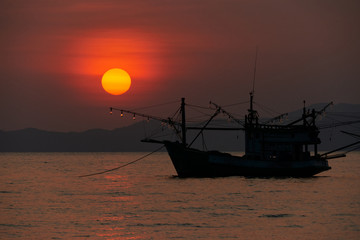 1 March 2020, a sunset view at Khlong Muang Beach in Krabi province of Thailand.