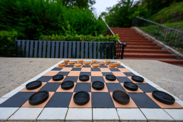 Wide Angle Shot of Checkerboard