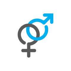 Female and male gender icon design isolated on white background.