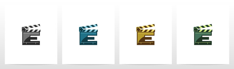 Clapping Board As A Letter Logo Design E