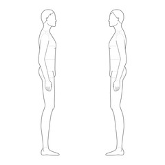 Fashion template of standing men. 