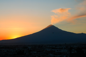 Red vulcan in the afternoon 