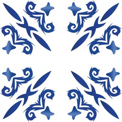 Antique azulejo tiles patchwork.