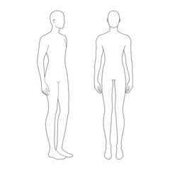 Fashion template of standing men. 