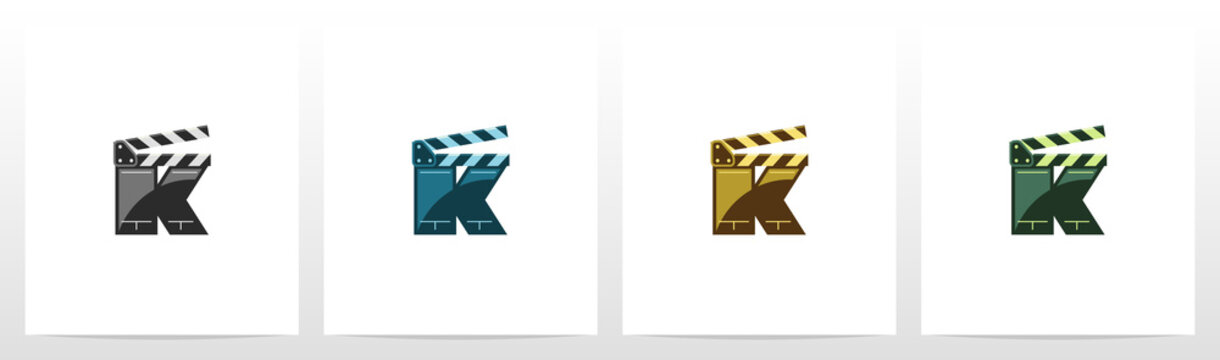 Clapping Board As A Letter Logo Design K