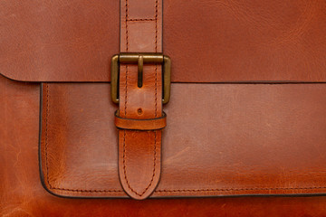 buckly of brown leather briefcase