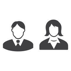 boy and girl icon, male and female icon