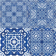 Antique azulejo tiles patchworks.