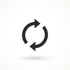 rotation arrow icon refresh. cyclic arrows refund vector icon. update graphic symbol Vector Illustration