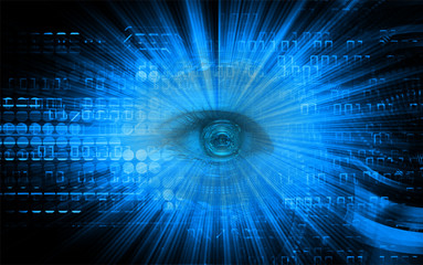 Blue eye cyber circuit future technology concept background