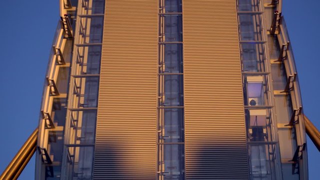 Aerial drone view of the new residence of the residence. Solar panels. The city of the fashion industry. Modern architecture of residential and business buildings in City Life. Milan, Italy April 2022