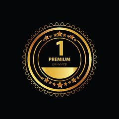 Premium Quality gold stamp on black background