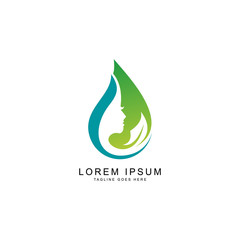 leaf and face logo template