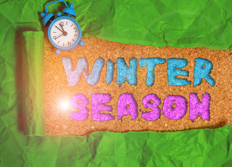 Word writing text Winter Season. Business photo showcasing the coldest season of the year in polar...