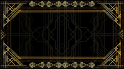 Luxury geometric background with space for text. Vector illustrated vintage wedding invitation, greeting card in art deco.