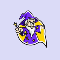 Fun Wizard on the pop chat character illustration