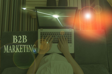 Conceptual hand writing showing B2B Marketing. Concept meaning marketing of products to businesses...