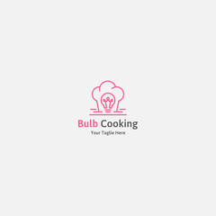 Bulb cooking logo concept. lighting logo template - vector