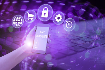 Word writing text Stay Up To Date. Business photo showcasing knows all the most recent news and...