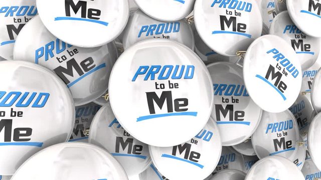 Proud to Be Me Confident Pride Buttons Pins Identity Cultural 3d Animation