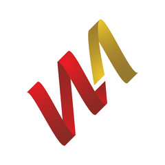 3D flat style abstract swirls spiral logo design vector graphic element