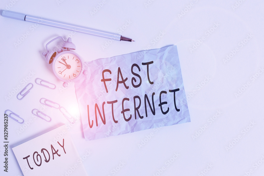 Poster handwriting text writing fast internet. conceptual photo term used for internet service that is fast