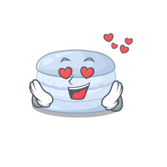 Romantic falling in love blueberry macaron cartoon character concept