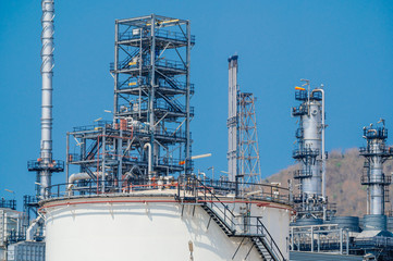 Industrial zone,The equipment of oil refining,Close-up of industrial pipelines of an oil-refinery plant,Detail of oil pipeline with valves in large oil refinery.