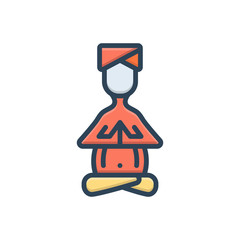 Color illustration icon for position
