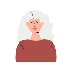 Vector drawing woman, girl in trendy style. For social network icons or web portrait of students, team partners, friends, colleagues