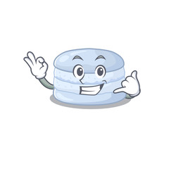 Call me funny blueberry macaron cartoon character concept