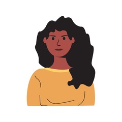 Vector drawing woman, girl in trendy style. For social network icons or web portrait of students, team partners, friends, colleagues