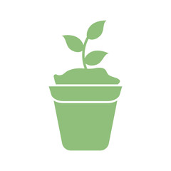 plant in a pot icon, silhouette style