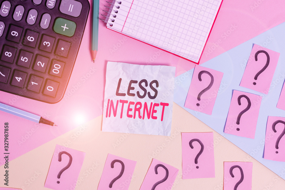 Poster writing note showing less internet. business concept for having no way of connecting or accessing th