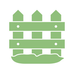 Obraz premium wooden fence icon, silhouette style