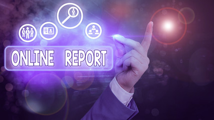 Handwriting text Online Report. Conceptual photo to give a description of something or information...