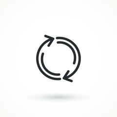 rotation arrow icon refresh. cyclic arrows refund vector icon. update graphic symbol Vector Illustration